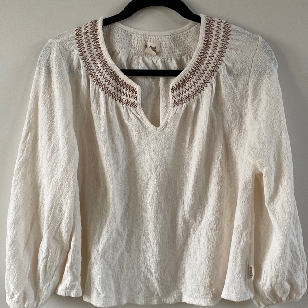 White embroidered shirt